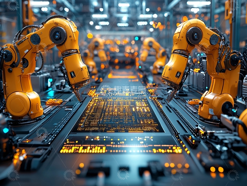 高清大图下载【趣麦麦图】智能工厂自动化生产线