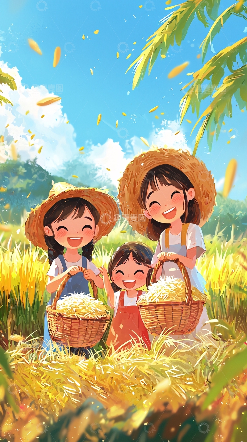 高清大图下载【趣麦麦图】田园风光快乐女孩