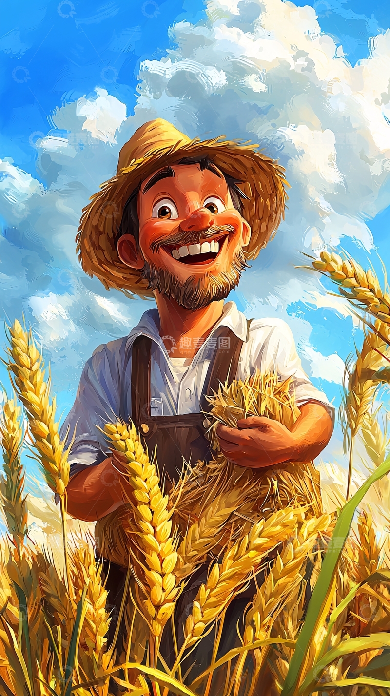 高清大图下载【趣麦麦图】快乐农民