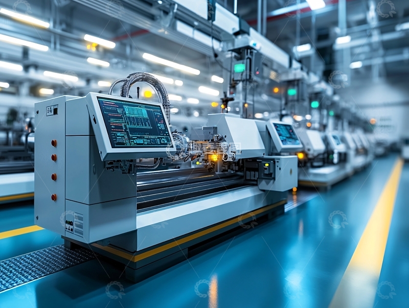 高清大图下载【趣麦麦图】精密机械设备在工厂生产线上