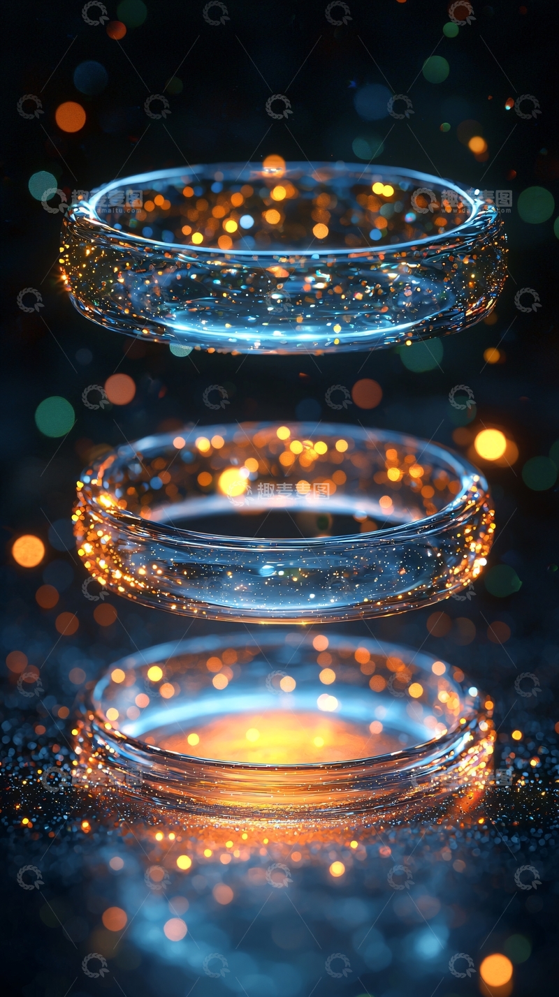 高清大图下载【趣麦麦图】发光透明圆环叠加