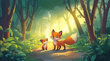 森林里两只狐狸