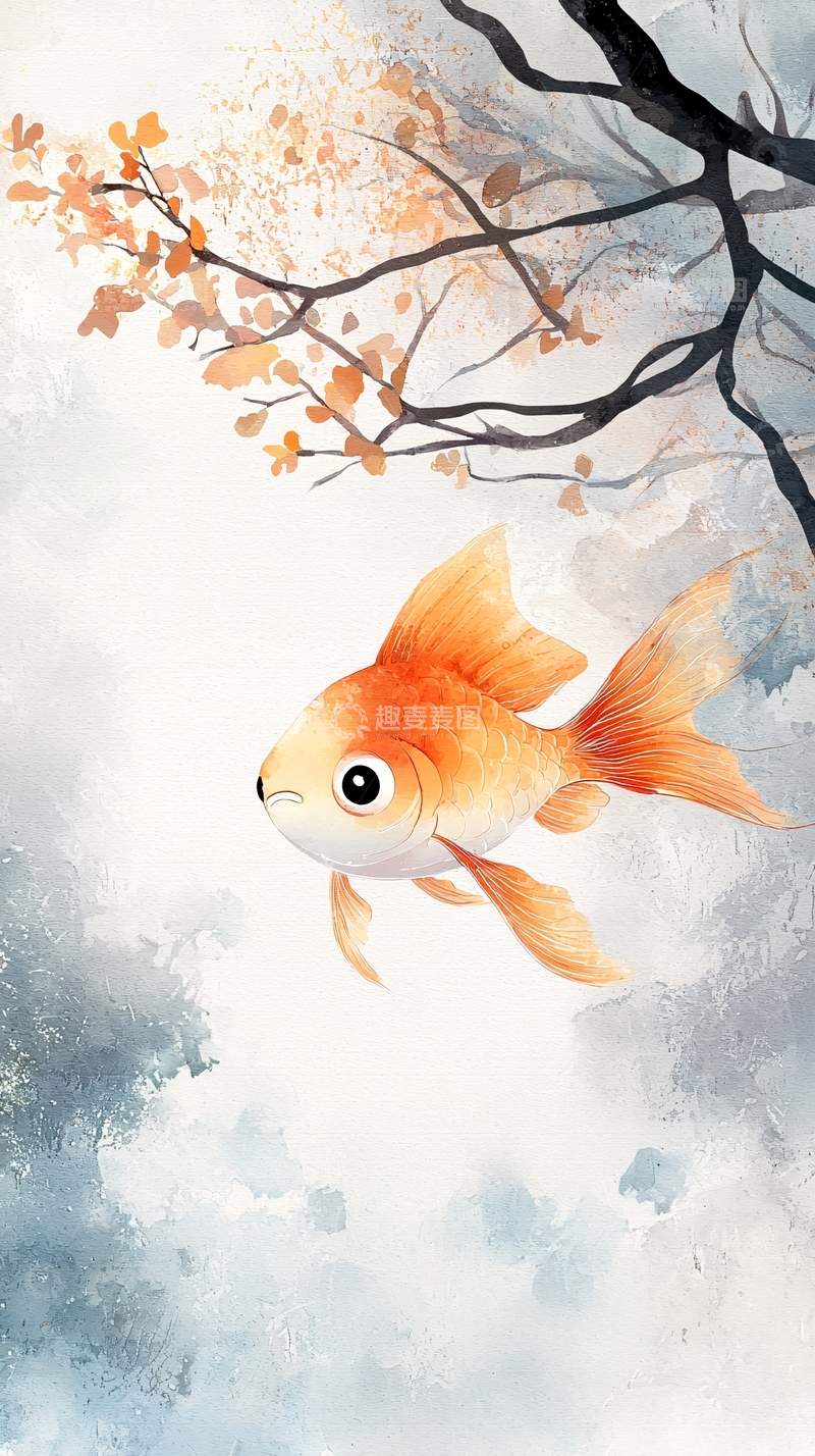 高清大图下载【趣麦麦图】水墨金鱼