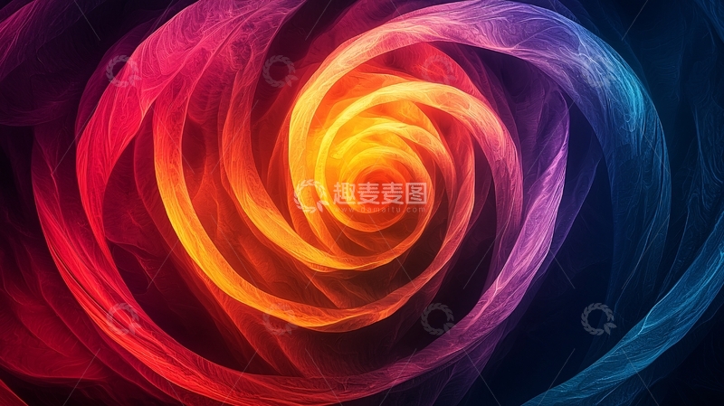 高清大图下载【趣麦麦图】彩色漩涡抽象背景