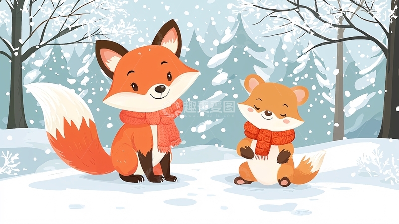 高清大图下载【趣麦麦图】卡通狐狸