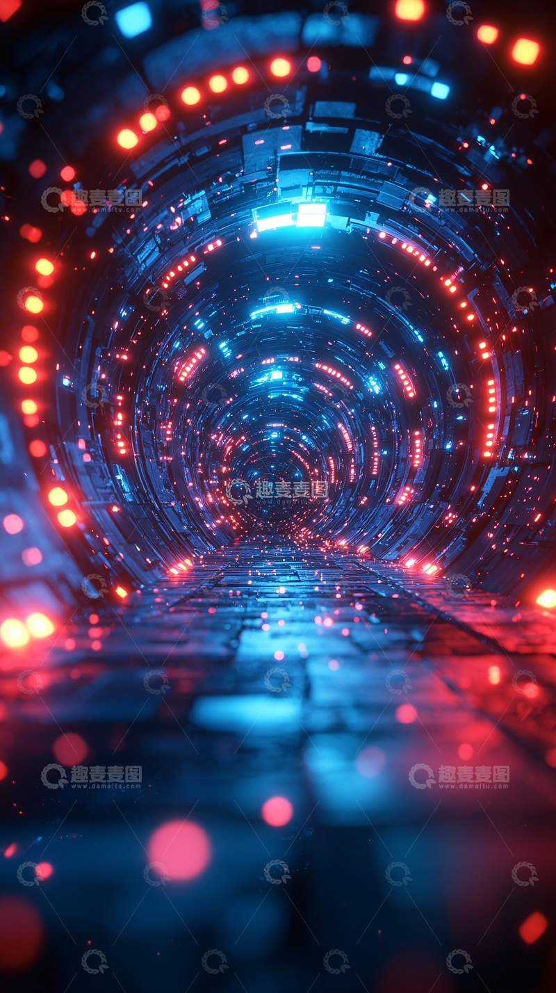 高清大图下载【趣麦麦图】科技感隧道26