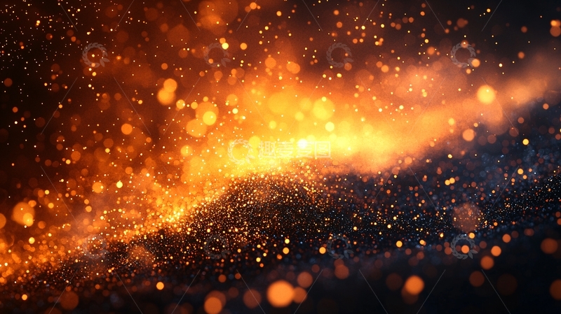 高清大图下载【趣麦麦图】金色光芒点缀的星空