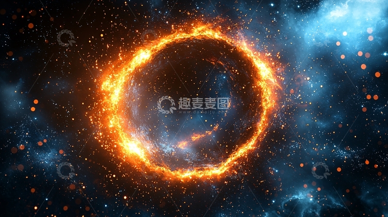 高清大图下载【趣麦麦图】星云环绕的火焰圆环