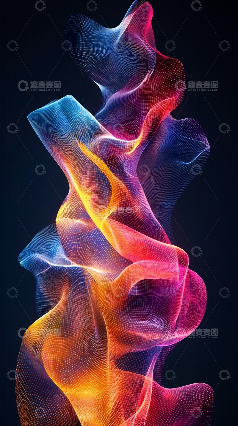 高清大图下载【趣麦麦图】彩色流体抽象背景