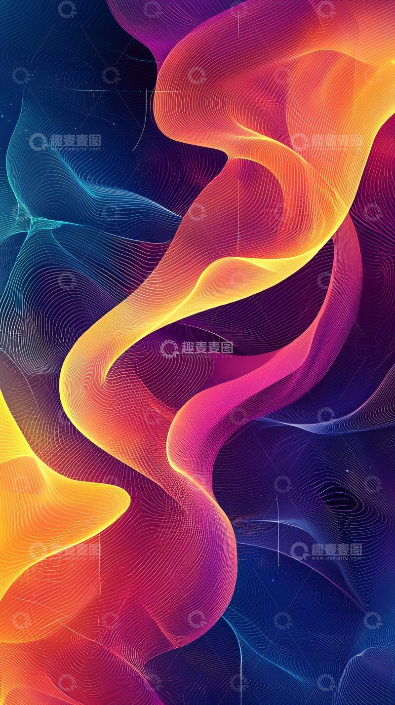 高清大图下载【趣麦麦图】彩色流体渐变抽象背景