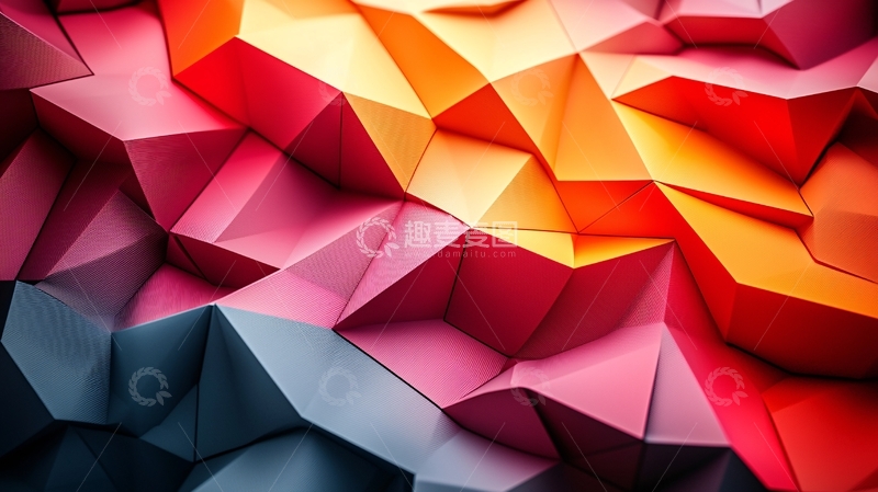 高清大图下载【趣麦麦图】彩色多边形抽象背景