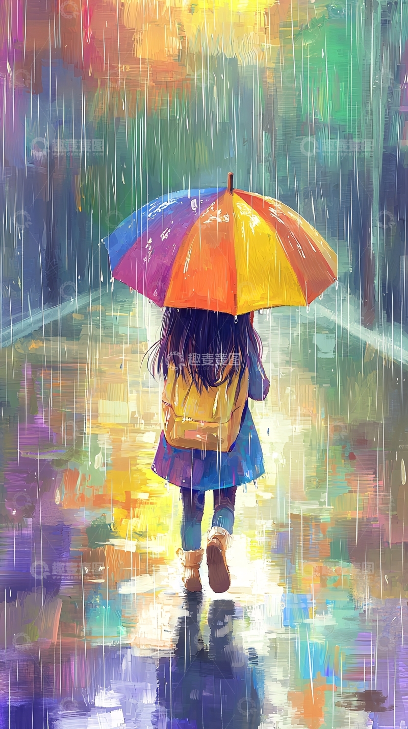 高清大图下载【趣麦麦图】彩虹伞