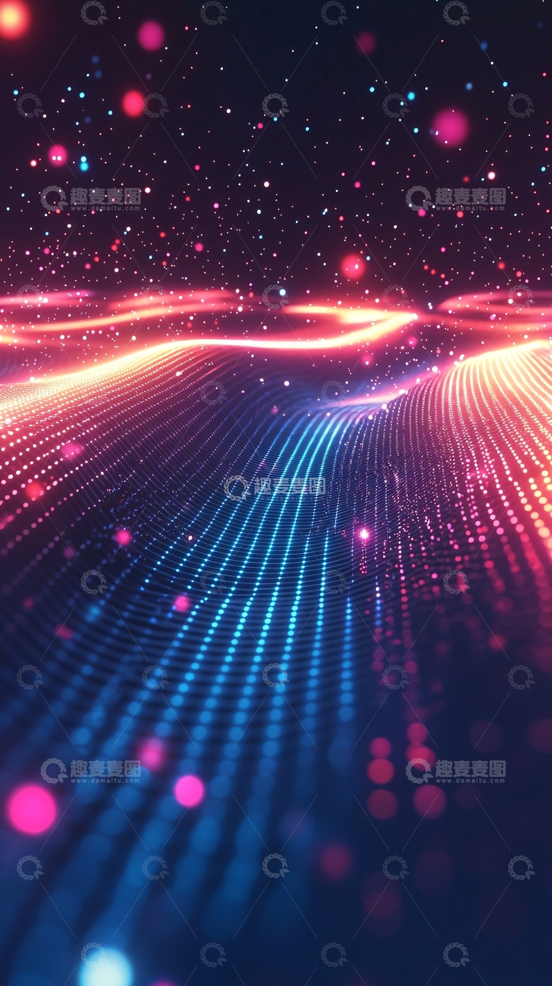 高清大图下载【趣麦麦图】梦幻光波粒子流