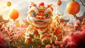 卡通舞狮