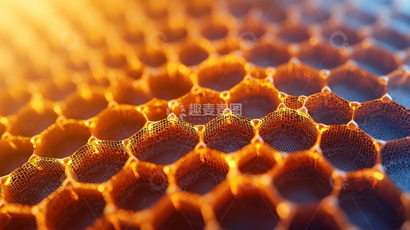 高清大图下载【趣麦麦图】蜂巢结构的特写