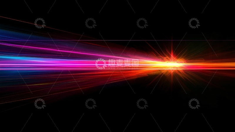 高清大图下载【趣麦麦图】绚丽光线穿梭在黑暗中