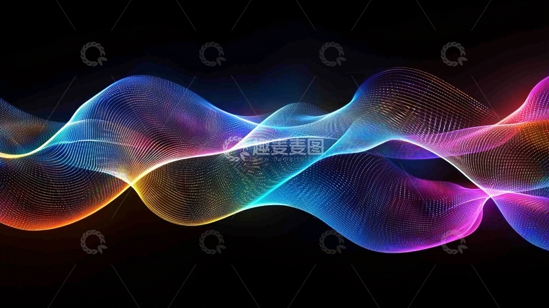 高清大图下载【趣麦麦图】彩色波浪线条背景