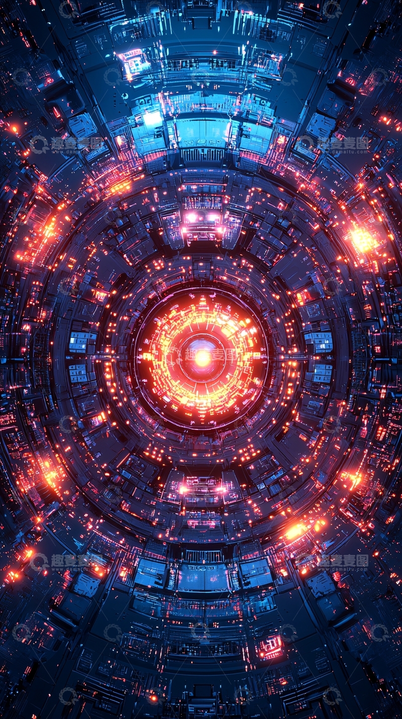 高清大图下载【趣麦麦图】未来科技感圆形隧道