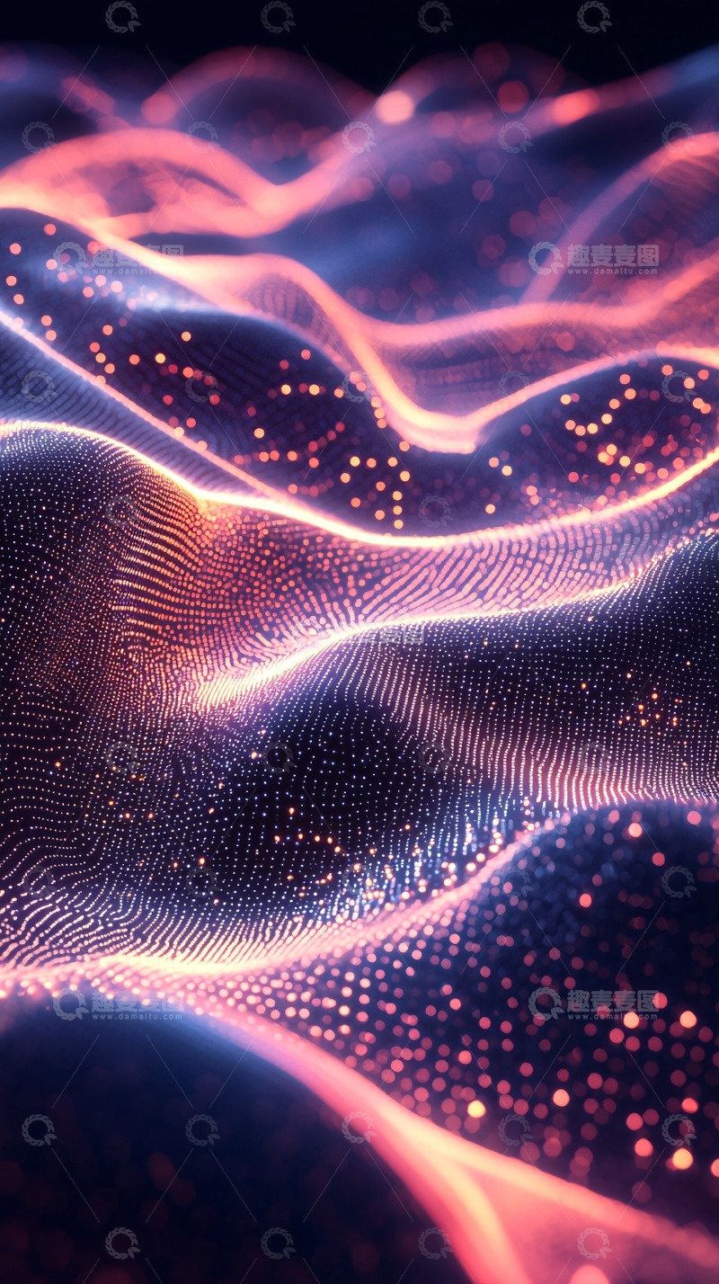 高清大图下载【趣麦麦图】梦幻多彩光波粒子