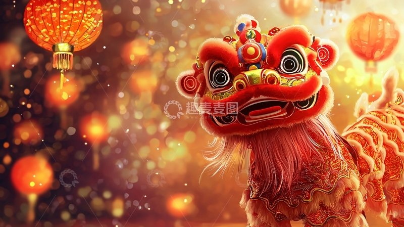 高清大图下载【趣麦麦图】新年舞狮