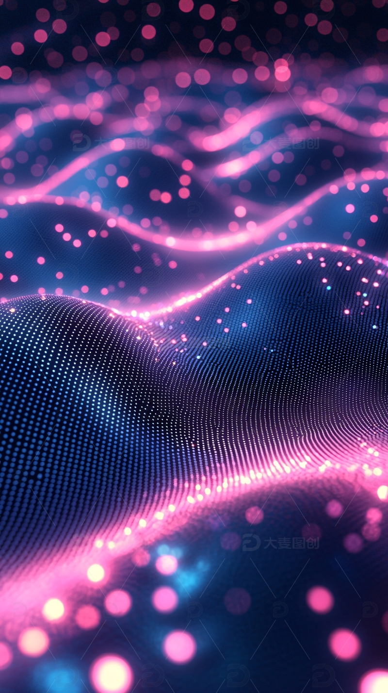 高清大图下载【趣麦麦图】波浪状的粉色光晕