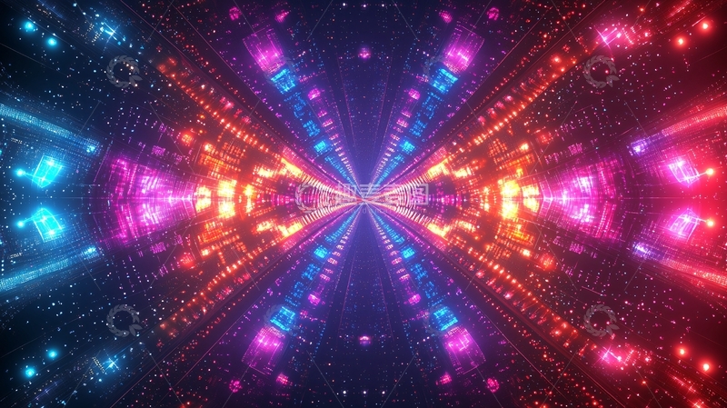 高清大图下载【趣麦麦图】绚丽多彩隧道光影