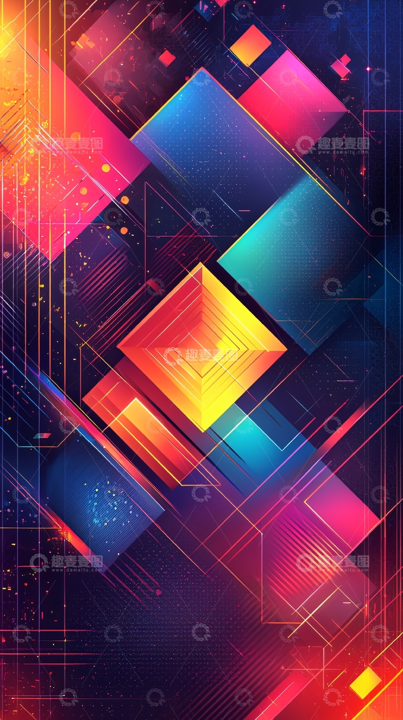 高清大图下载【趣麦麦图】科技感几何图形背景
