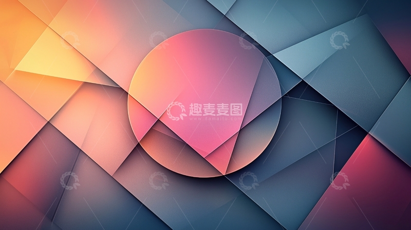 高清大图下载【趣麦麦图】抽象几何粉色圆