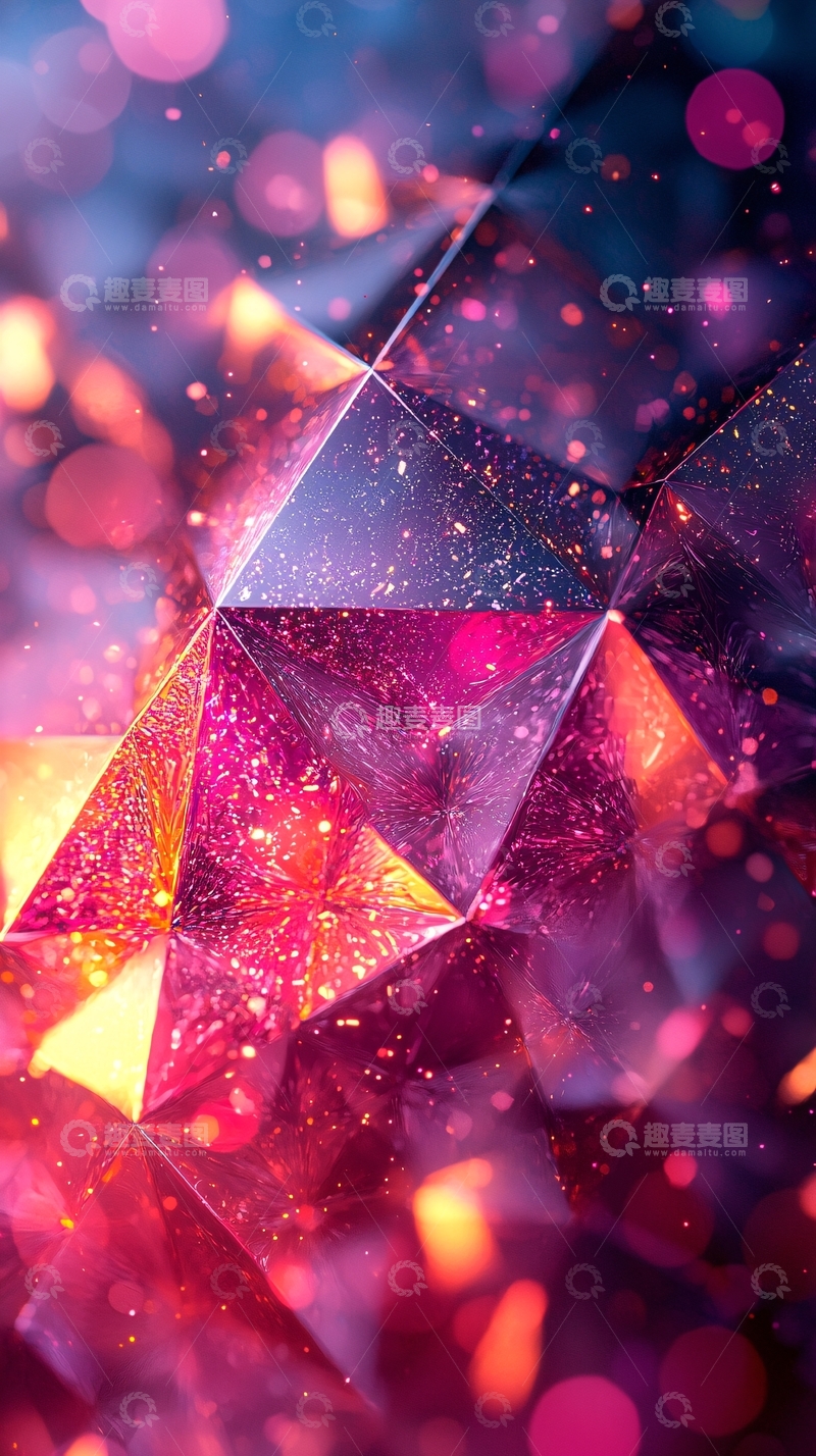 高清大图下载【趣麦麦图】粉色晶体几何