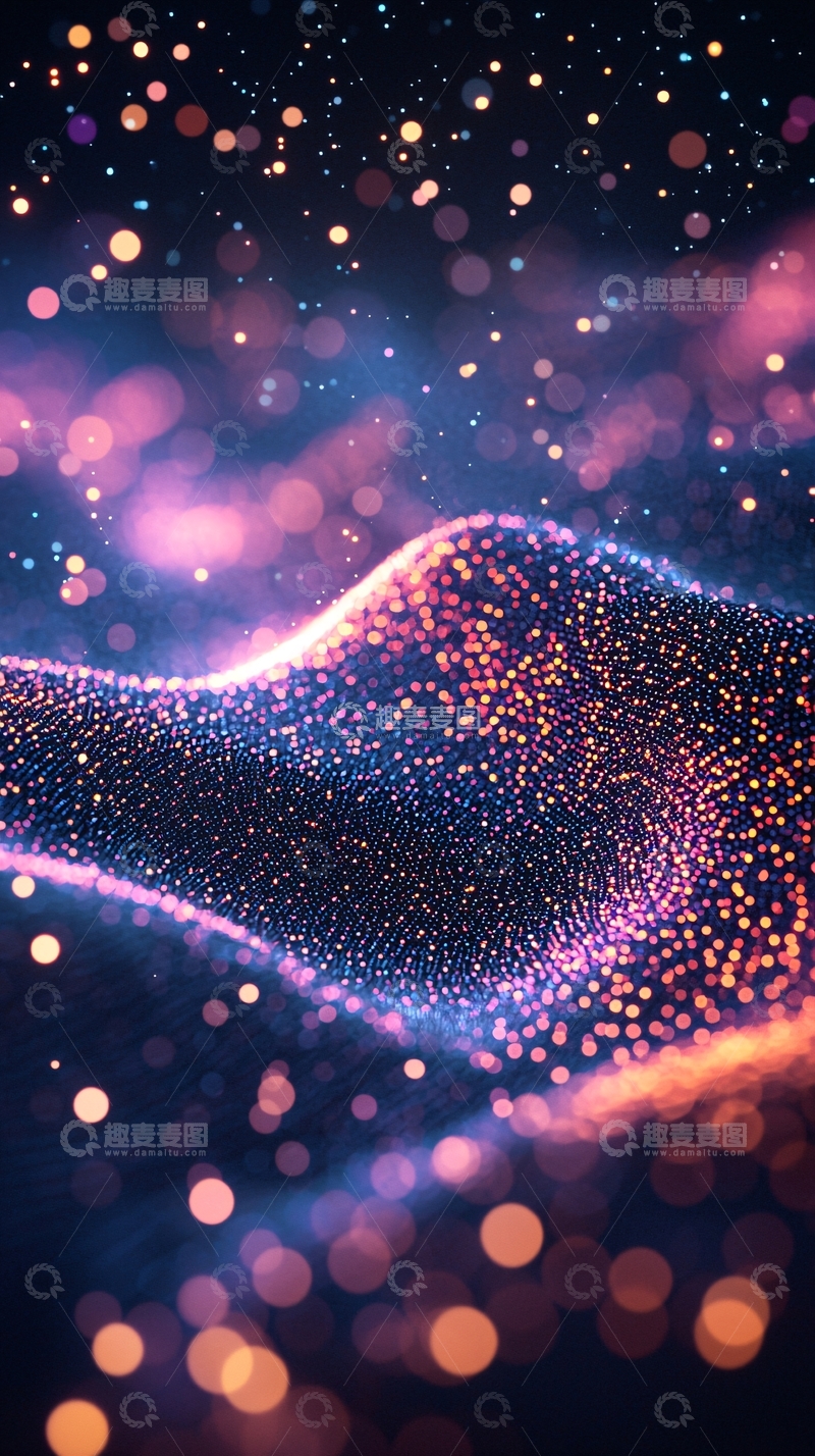 高清大图下载【趣麦麦图】光影粒子波浪