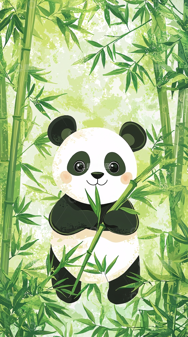 高清大图下载【趣麦麦图】萌宠熊猫吃竹子
