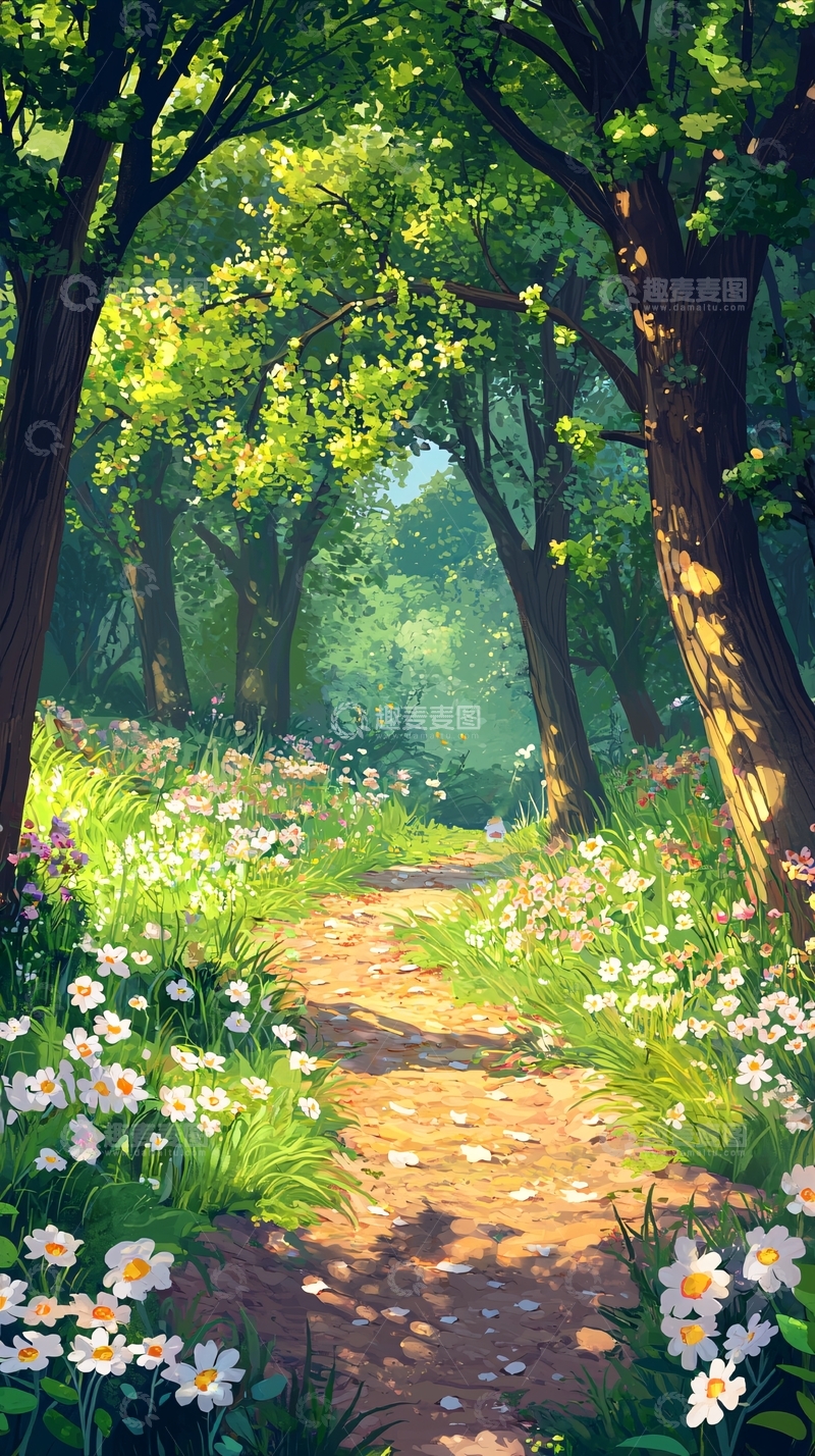 高清大图下载【趣麦麦图】阳光森林小路