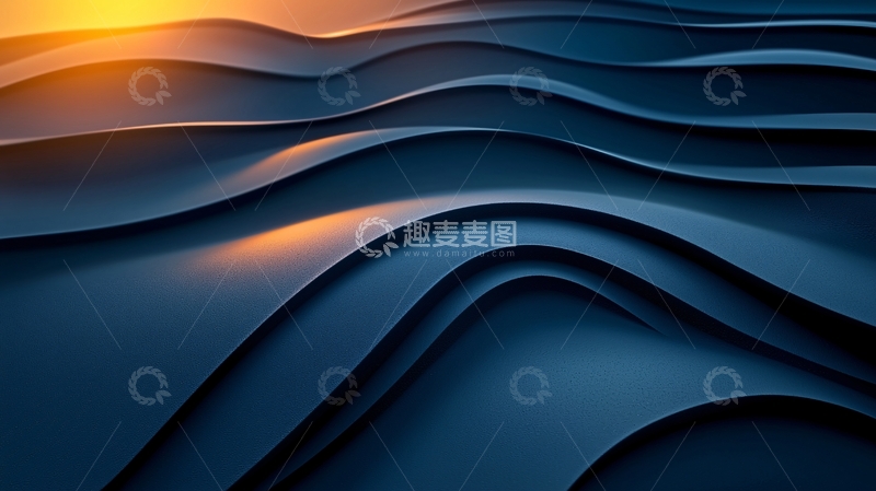 高清大图下载【趣麦麦图】抽象曲线蓝色背景