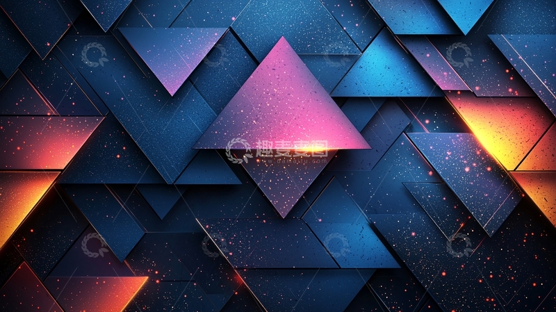 高清大图下载【趣麦麦图】抽象三角形背景图案