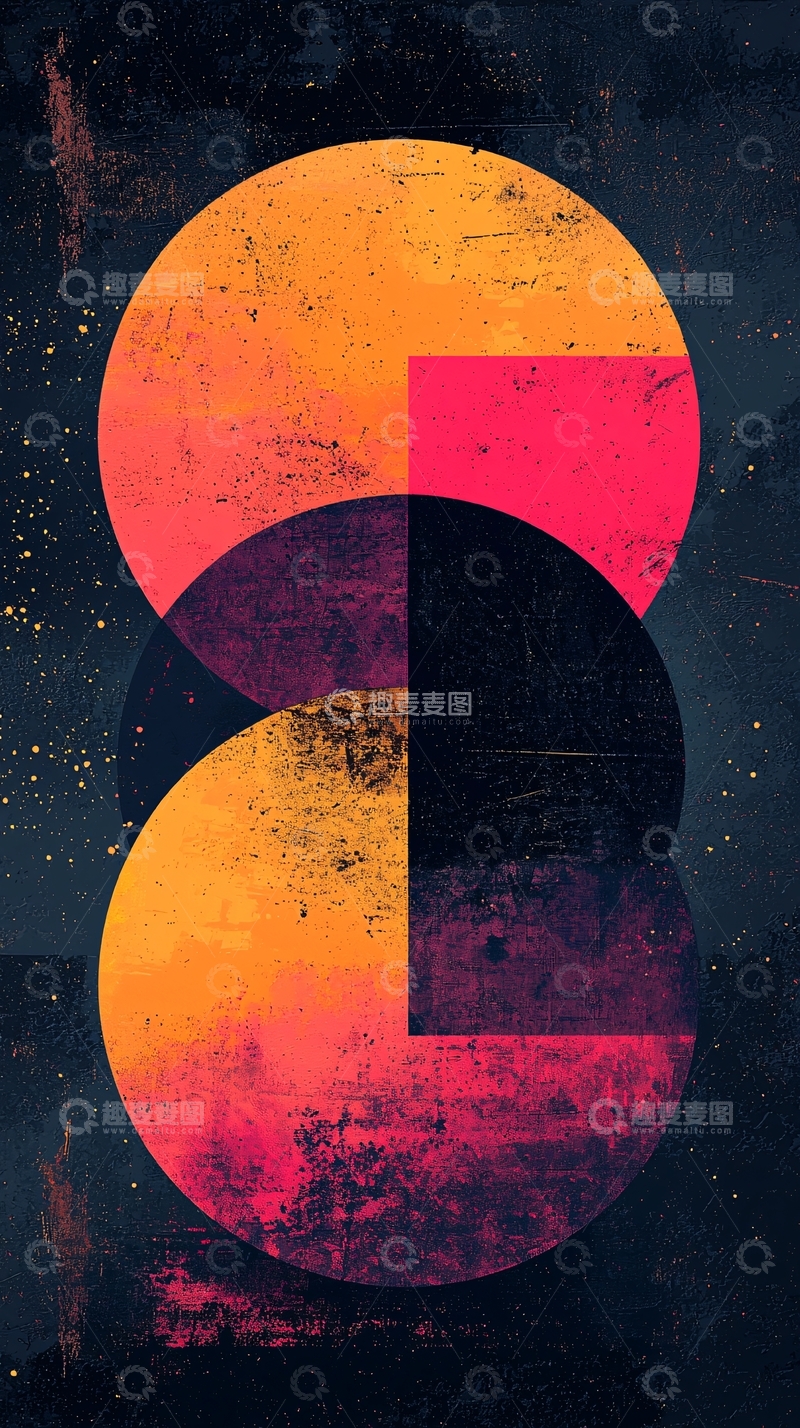 高清大图下载【趣麦麦图】抽象圆形重叠