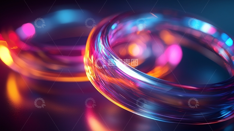高清大图下载【趣麦麦图】霓虹灯环状玻璃