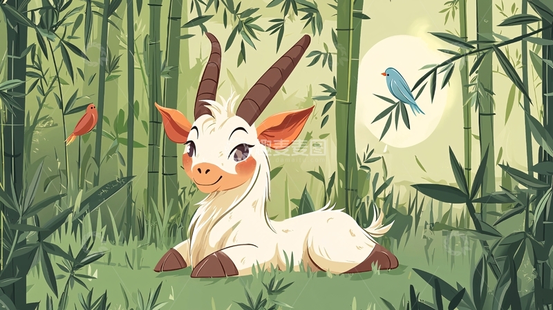 高清大图下载【趣麦麦图】卡通山羊