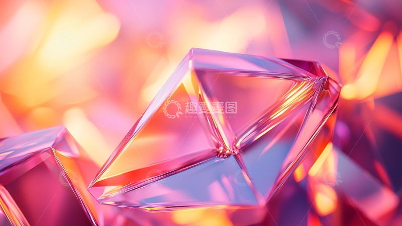 高清大图下载【趣麦麦图】多面晶体折射光线
