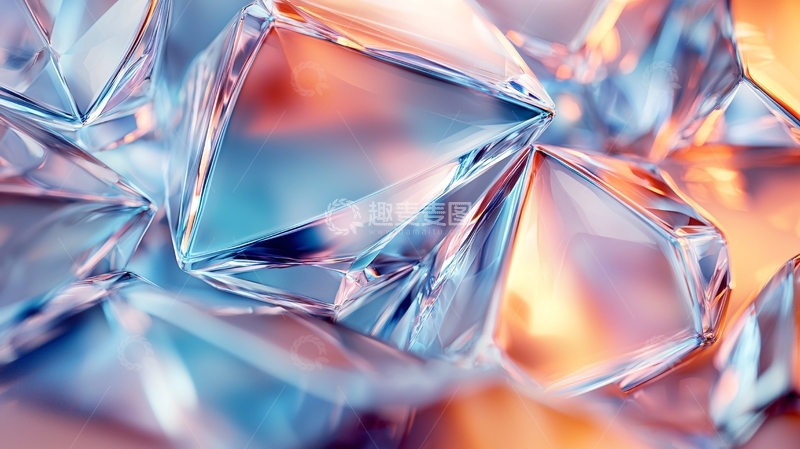 高清大图下载【趣麦麦图】晶莹剔透的冰块特写