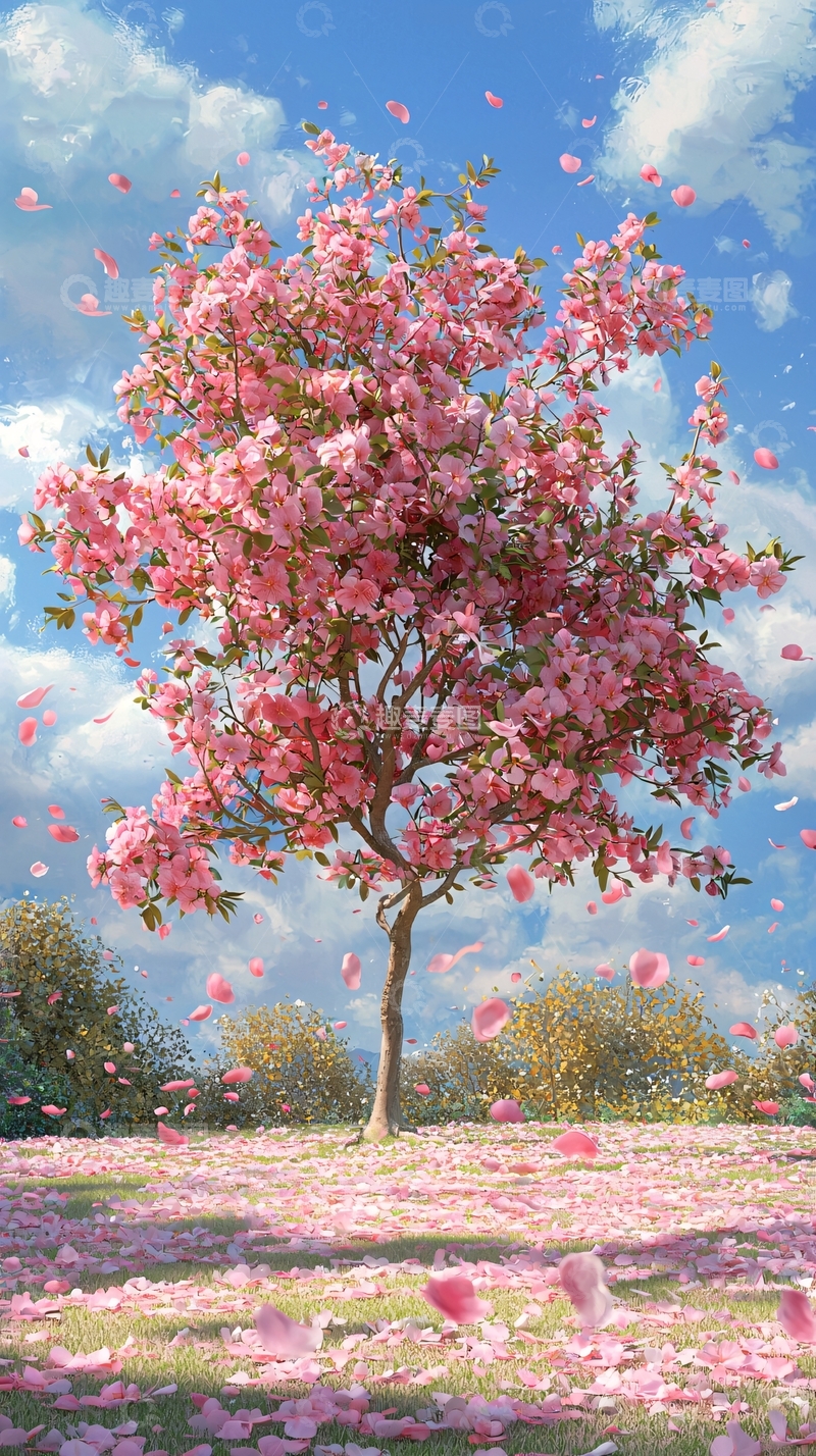 高清大图下载【趣麦麦图】粉红樱花树