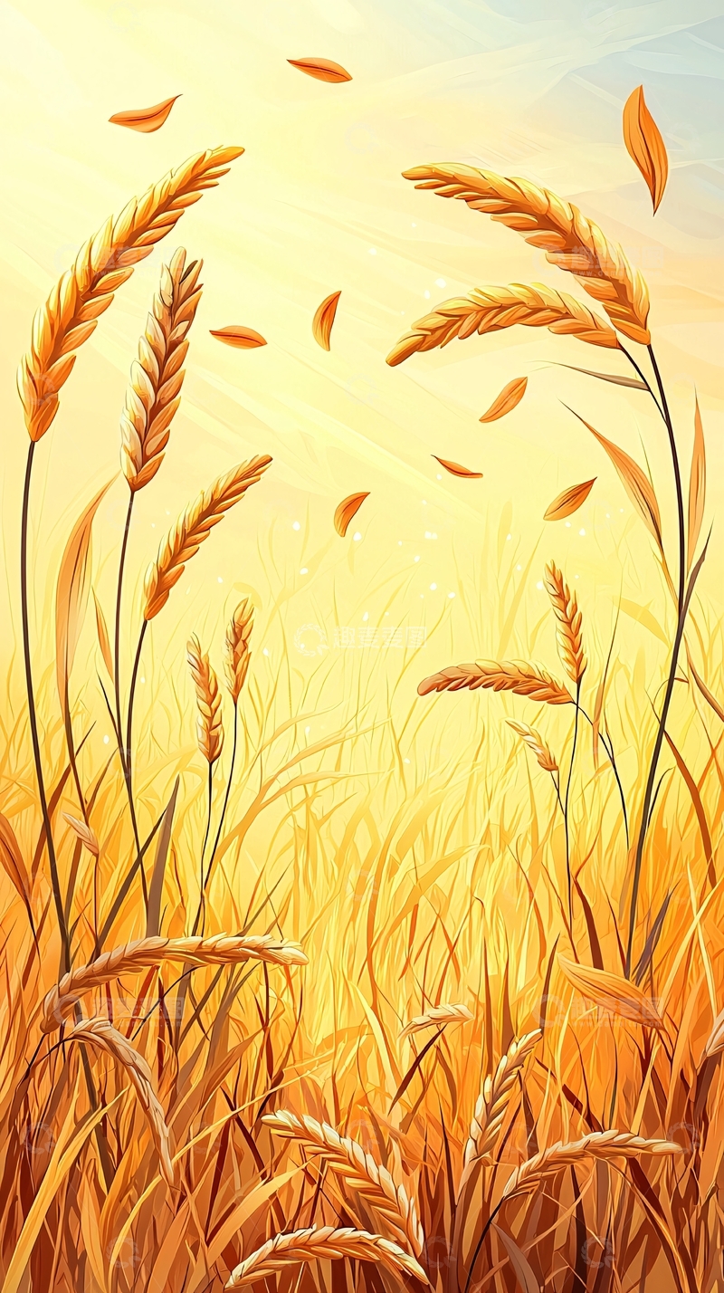 高清大图下载【趣麦麦图】金黄麦浪秋日意境图