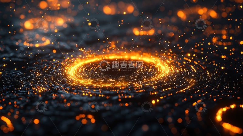 高清大图下载【趣麦麦图】金色粒子漩涡