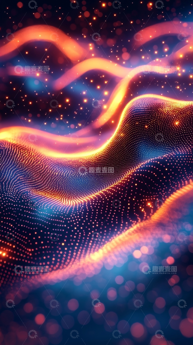 高清大图下载【趣麦麦图】光点波浪线条