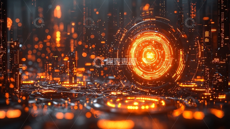 高清大图下载【趣麦麦图】未来科技感圆形发光装置