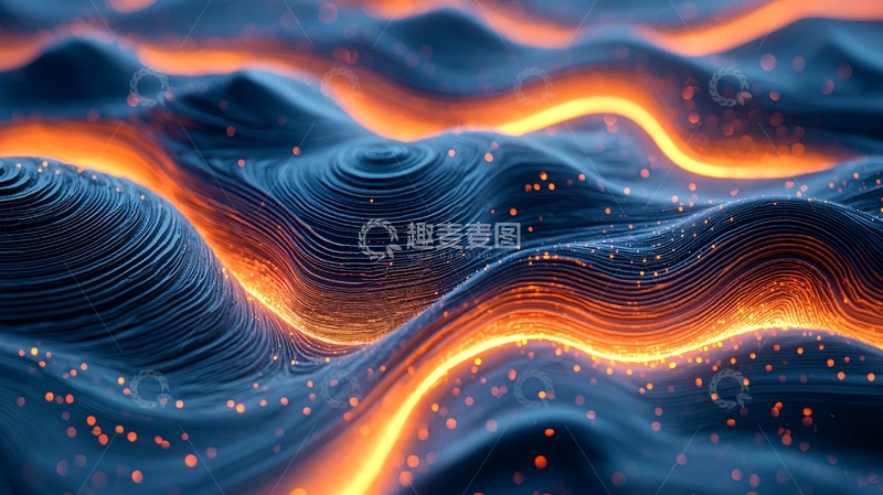 高清大图下载【趣麦麦图】波浪形光线流动抽象图