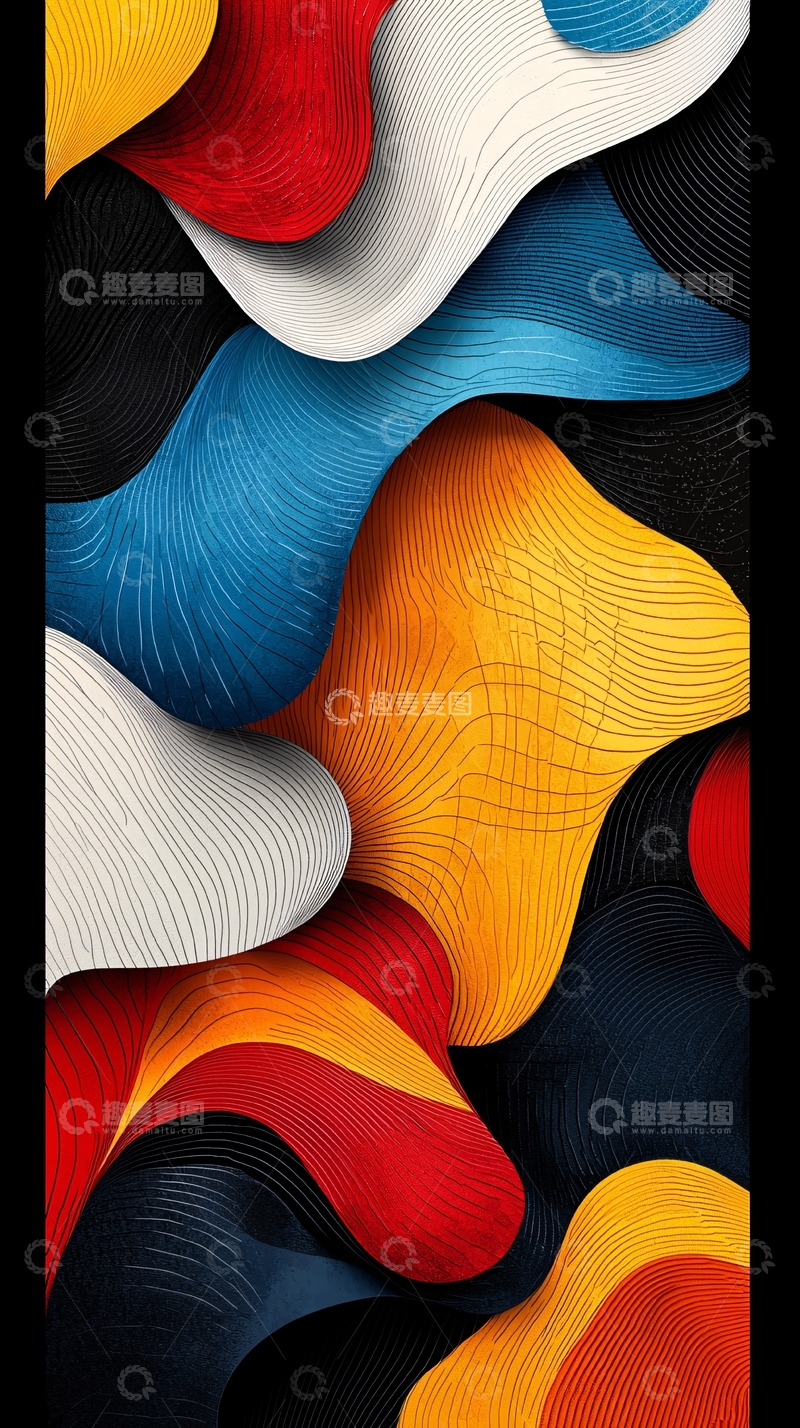 高清大图下载【趣麦麦图】彩色抽象波浪背景