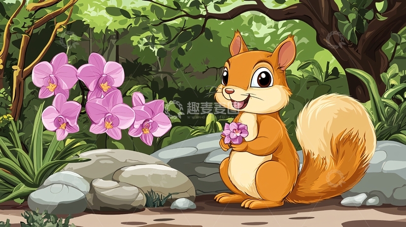 高清大图下载【趣麦麦图】卡通小松鼠