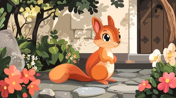 可爱小松鼠花园写真