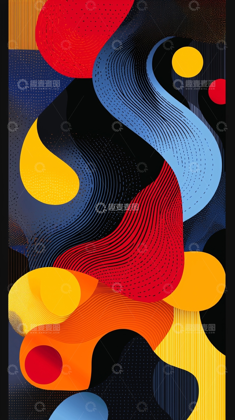 高清大图下载【趣麦麦图】抽象彩色形状