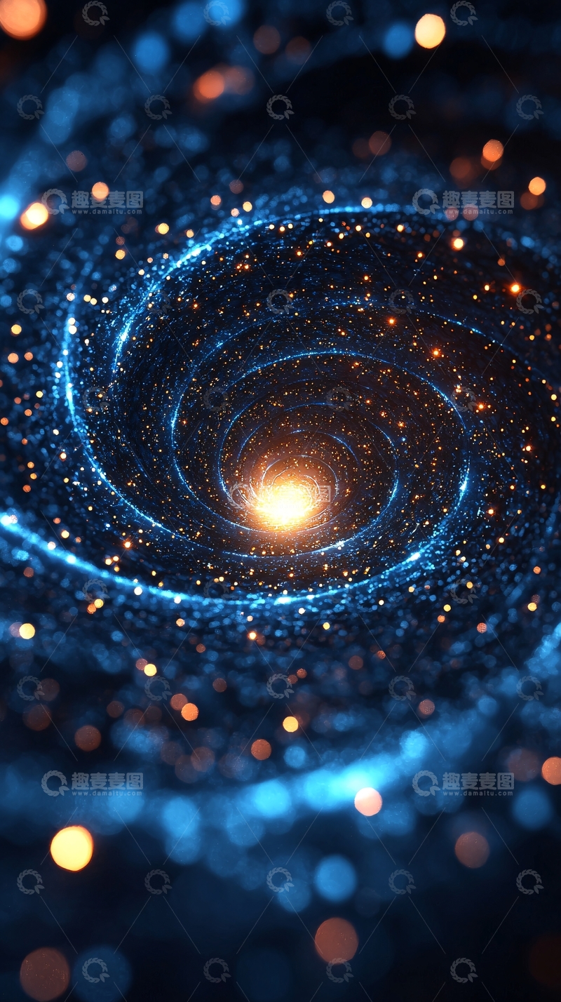 高清大图下载【趣麦麦图】蓝色星空漩涡